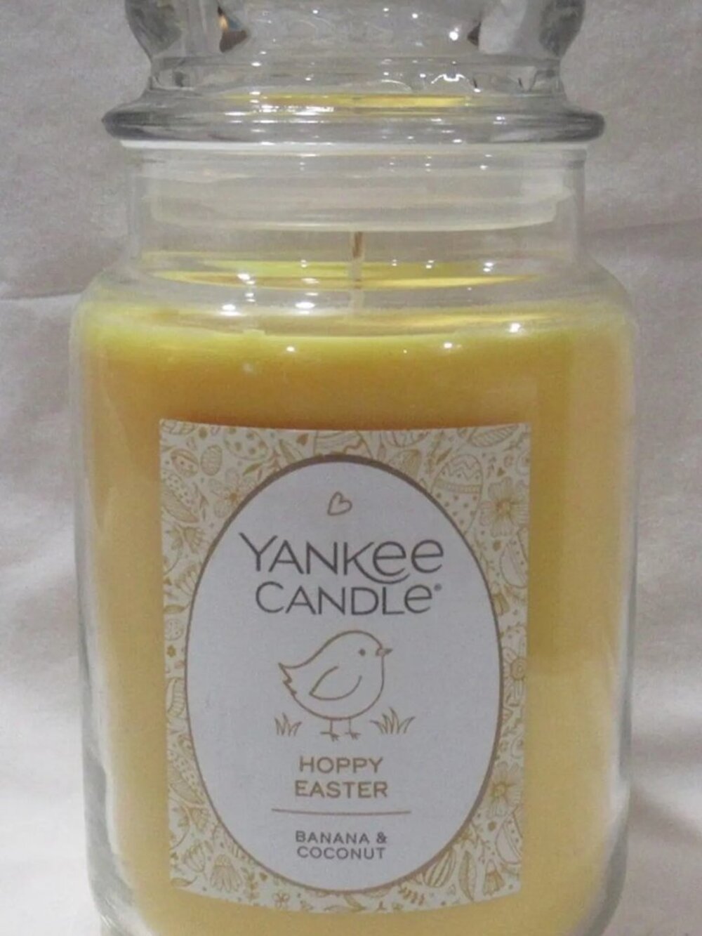 Yankee Candle Hoppy Easter Large Original Jar Candle 22oz Banana Coconut NEW